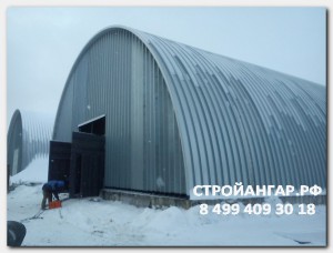 Холодное зернохранилище в Новочебоксарске 540м2, бескаркасный арочный ангар